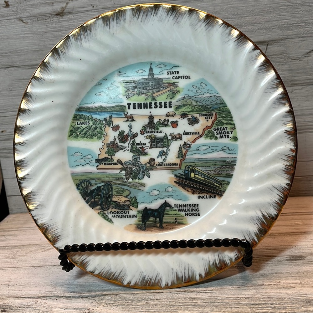 Vintage Tennessee Decorative Collectors State Plate Souvenir